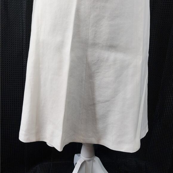 LIZ! FABULOUSLY LUXE CREAM LINEN BLEND FLARED/FULL SKIRT, LINED! SZ 12 - Picture 4 of 9